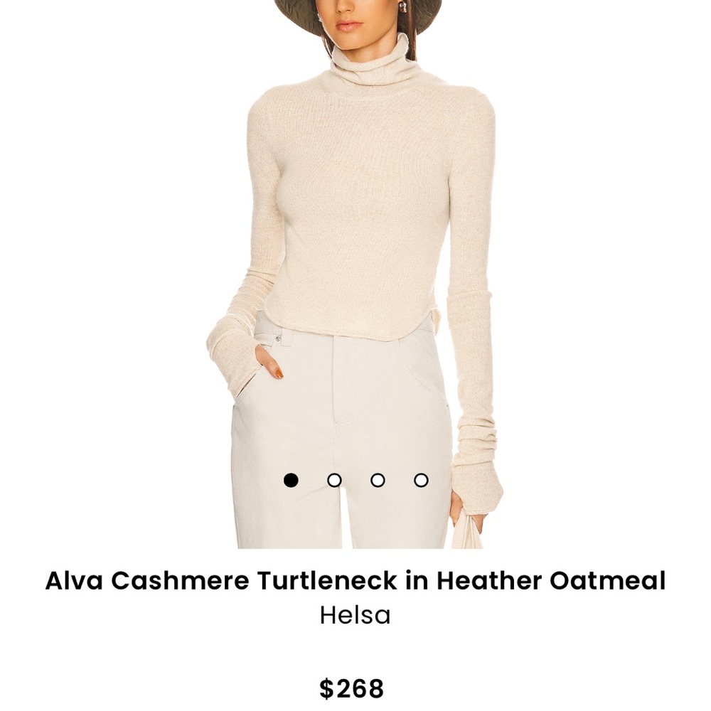 Helsa NWT - Alva Cashmere Turtleneck in Heather Oatmeal